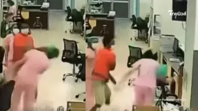 คลิปเดือด ชายตบหน้าพยาบาล 2 ครั้ง ฉุนห้ามเมียพาลูกเยี่ยมผู้ป่วยเชื้อลงปอด