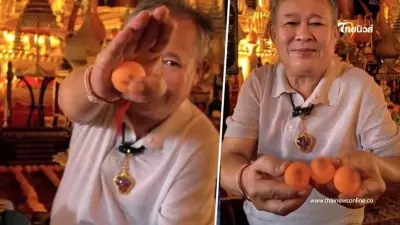 มาแล้ว "เป็ด เชิญยิ้ม" เข้ากราบหลวงพ่อทองคำ ล้วงไหจับลูกปิงปอง