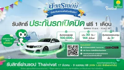 ประกันภัยไทยวิวัฒน์ มอบฟรี ประกันรถเปิดปิด 3+ รับเทศกาลสงกรานต์