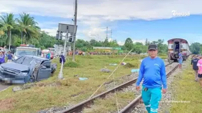 รถไฟชนกระบะดับ 4 คนขับกระบะรอดหวุดหวิด แต่ตรวจเจอฉี่ม่วง รถไฟชนกระบะดับ 4 คนขับกระบะรอดหวุดหวิด แต่ตรวจเจอฉี่ม่วง