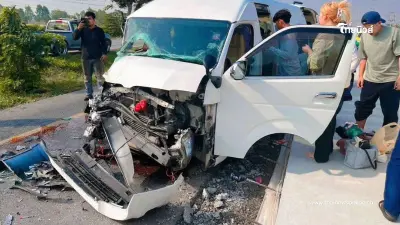 รถตู้ทีมงาน ยูทูปเบอร์ดัง เกิดอุบัติเหตุ แม่-ทีมงาน เจ็บหลายราย