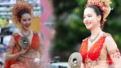 "โบว์ เมลดา" แปลงโฉมนางสงกรานต์ สวยขลัง เครื่องเพชร 120 ล้าน