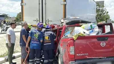 ชายทุบกระจกช่วยเด็กน้อย 9 เดือน รอดชีวิตกลางเหตุกระบะชนสิบล้อ