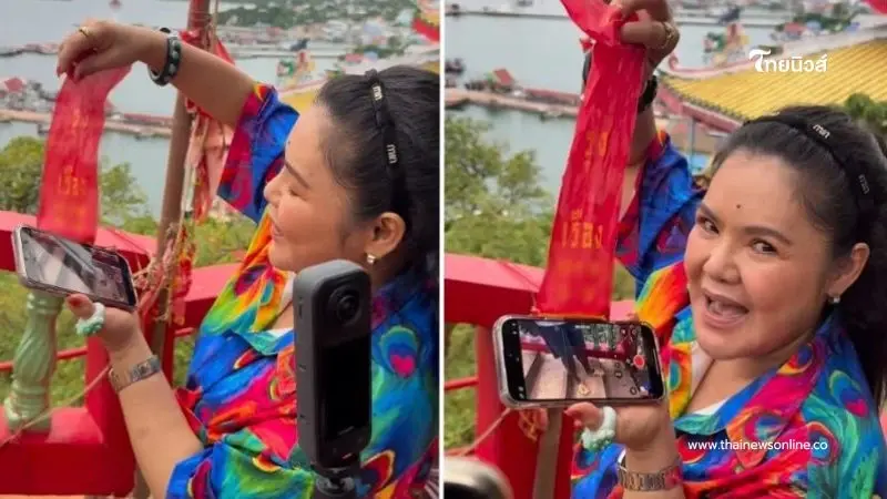 มาแล้ว "ฮาย อาภาพร" สักการะเจ้าพ่อเขาใหญ่ จุดประทัดได้เลขสวย มาแล้ว "ฮาย อาภาพร" สักการะเจ้าพ่อเขาใหญ่ จุดประทัดได้เลขสวย