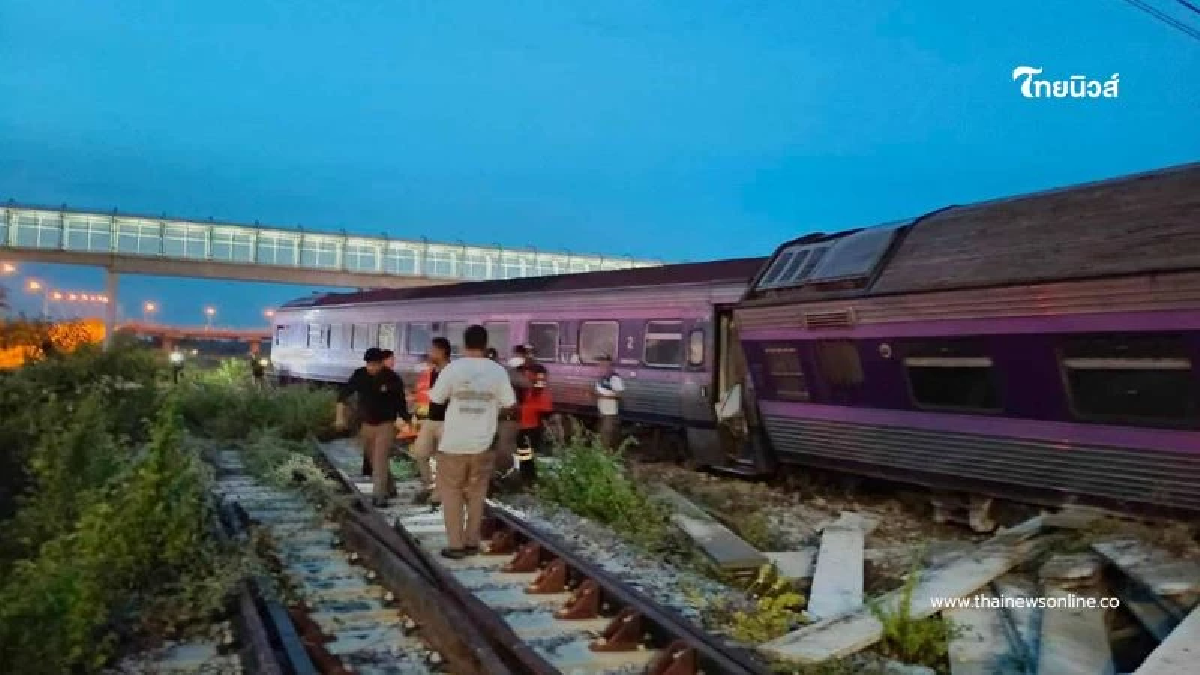 อุบัติเหตุรถไฟด่วนพิเศษขบวน 38 ตกรางที่กุยบุรี บาดเจ็บ 9 ราย
