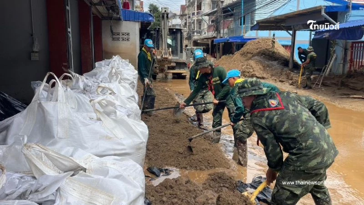มทบ.37 เร่งฟื้นฟูพื้นที่น้ำท่วมแม่สาย จังหวัดเชียงราย