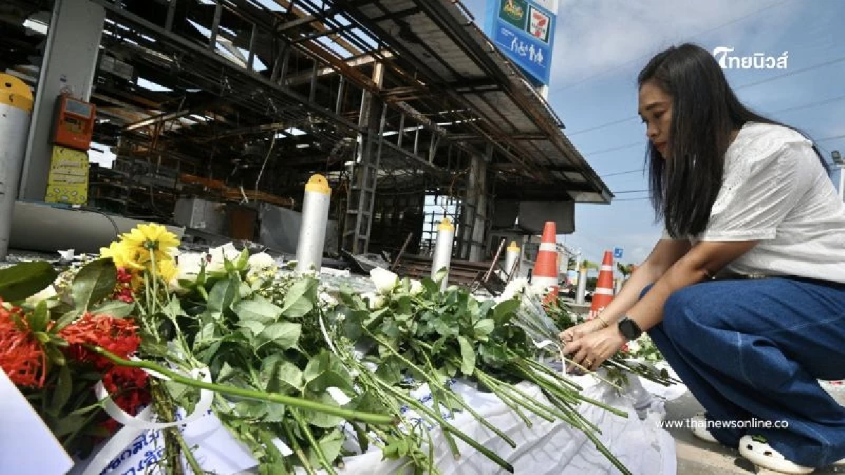 "ชาวกันทรลักษณ์" ร่วมไว้อาลัยเหยื่อจรวดถล่มปั๊มน้ำมัน