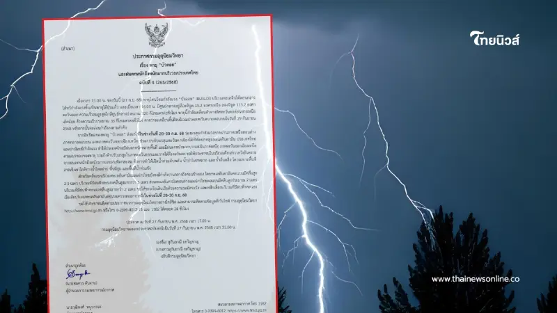 เตือนด่วน ฉ.4 พายุบัวลอยทวีกำลังแล้ว พิกัดฝนถล่มยาวถึงสิ้นเดือน