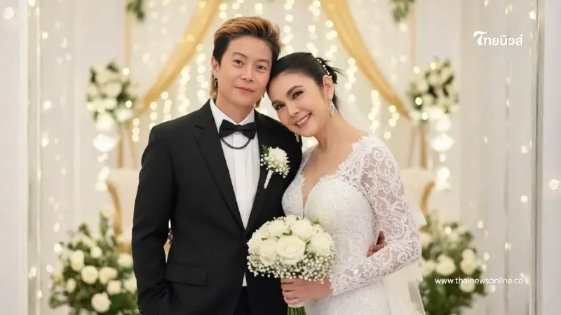 แฟนคลับฮือฮา "ฝน ธนสุนทร" สวมชุดเจ้าสาวโพสต์หวานภาพคู่