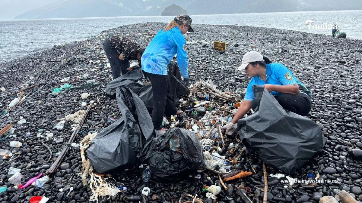 เจ้าหน้าที่อุทยานแห่งชาติตะรุเตา รวมพลังเก็บขยะมรสุม เจ้าหน้าที่อุทยานแห่งชาติตะรุเตา รวมพลังเก็บขยะมรสุม