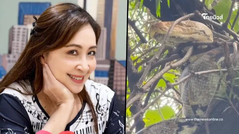 "กวาง กมลชนก" เจองูเหลือมตัวใหญ่เข้าบ้าน แฟน ๆ แห่ถามบ้านเลขที่