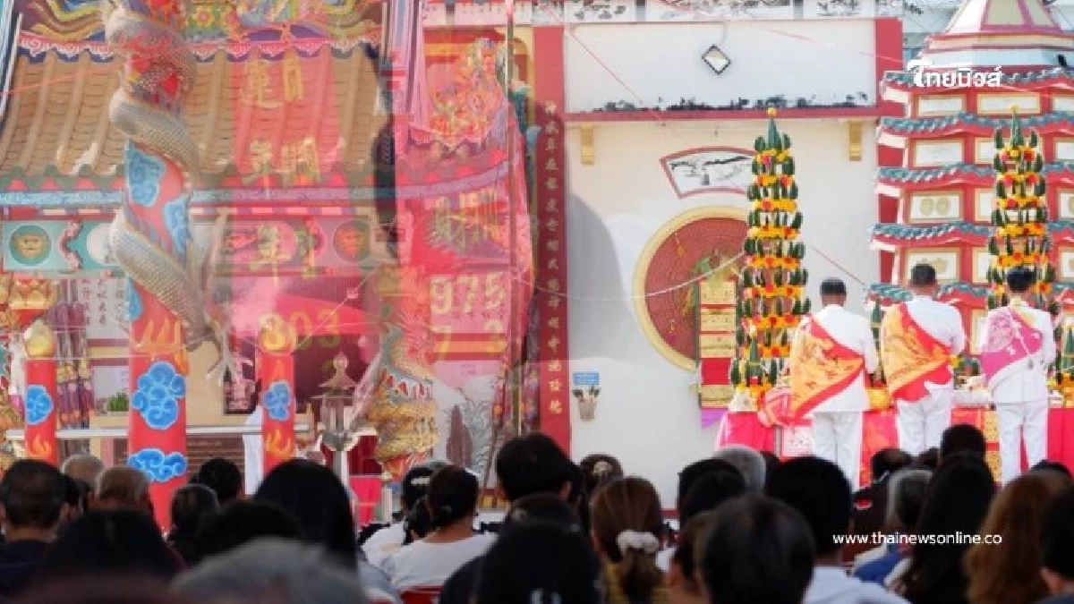 เปิดเลขมงคล วันประสูติเจ้าแม่ทับทิมโคราช รุ้งกินน้ำปรากฏกลางพิธี