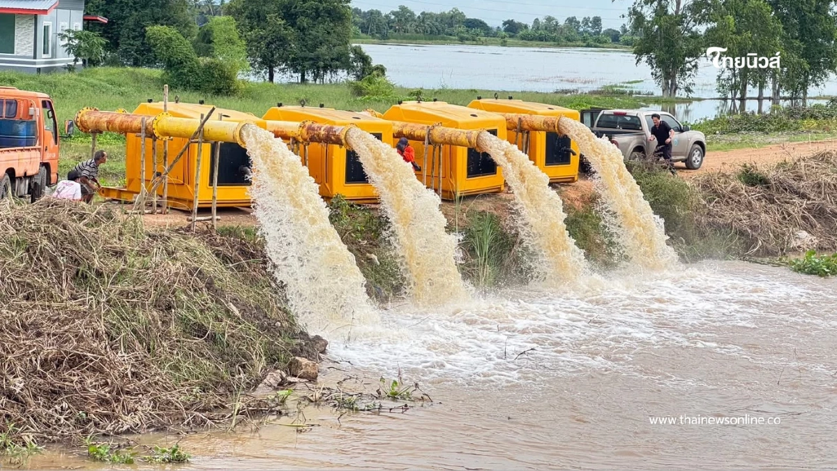 ชป.เร่งระบายน้ำ 5 จังหวัดภาคกลาง ฟื้นนาข้าวหลังน้ำท่วม
