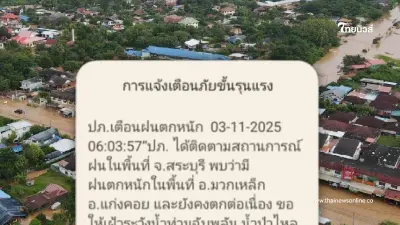 ปภ.ส่ง sms แจ้งเตือนภัยขั้นรุนแรง 1 จังหวัด ฝนตกหนักน้ำท่วม ปภ.ส่ง sms แจ้งเตือนภัยขั้นรุนแรง 1 จังหวัด ฝนตกหนักน้ำท่วม