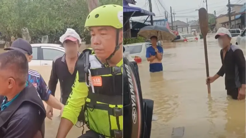 ลุงหาดใหญ่เดือด โวยสนั่น ด่าตะเพิดกู้ภัย ไม่พอใจเรื่องน้ำ–อาหาร