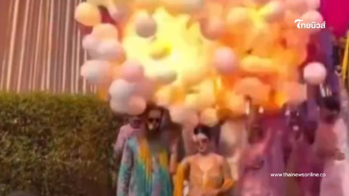 งานแต่งระทึก จู่ๆ ลูกโป่งระเบิด ไฟลวกบ่าวสาว รู้สาเหตุหลายคนสงสาร