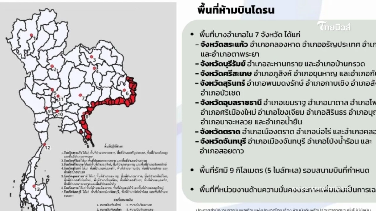 CAAT ออกประกาศฉบับที่ 10 ห้ามบินโดรนในบางอำเภอพื้นที่ 7 จังหวัด CAAT ออกประกาศฉบับที่ 10 ห้ามบินโดรนในบางอำเภอพื้นที่ 7 จังหวัด