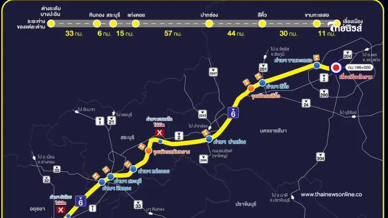 จะขึ้นมอเตอร์เวย์ M6 ช่วงบางปะอิน–นครราชสีมา เช็ก 3 จุดขึ้นทางด่วนได้เลย
