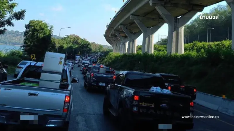 ""ถนนมิตรภาพ ช่วงลำตะคอง รถแน่นเอี้ยด ท้ายแถวสะสมยาว""