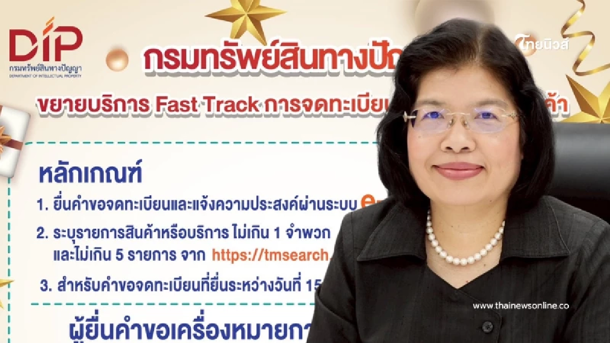 กรมทรัพย์สินทางปัญญา เปิด Fast Track จดเครื่องหมายการค้าเร่งด่วน กรณีพิเศษ รู้ผลไวภายใน 3 เดือน