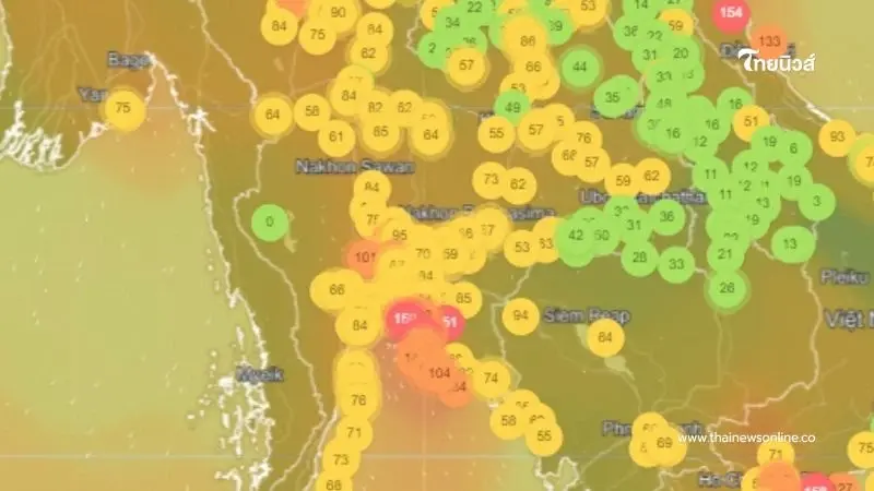 วิกฤติฝุ่น PM2.5 เริ่มสูง 15 จังหวัดติดโซนสีแดง เตือนงดกิจกรรมกลางแจ้ง