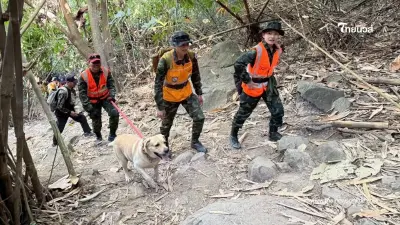 ภารกิจสำเร็จ! ชุดสุนัขค้นหาทบ. พบผู้สูญหายหลังติดป่า 4 วัน 3 คืน