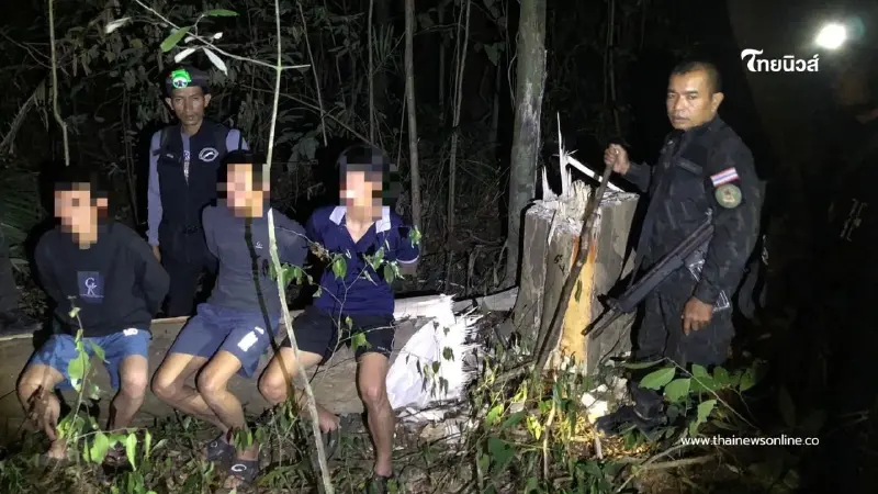 จับชาวเวียดนาม 3 คนขุดไม้กฤษณาหวังรวยทางลัด พร้อมยึดของกลาง