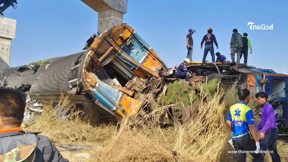 รฟท.เผยสาเหตุเครนหล่นทับรถไฟ แค่ชำรุดเล็กน้อย สู่โศกนาฏกรรม