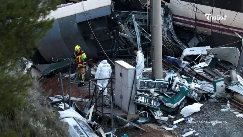 ยอดเสียชีวิตล่าสุด รถไฟความเร็วสูงสเปนตกรางชนขบวนสวน