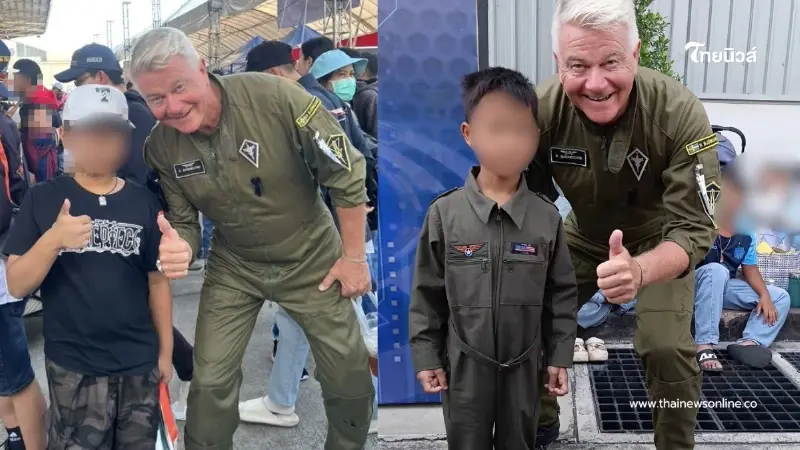 ฮือฮางานวันเด็ก นักบิน Gripen ตัวจริงโผล่บูท Saab แฟน ๆ แห่ถ่ายรูป