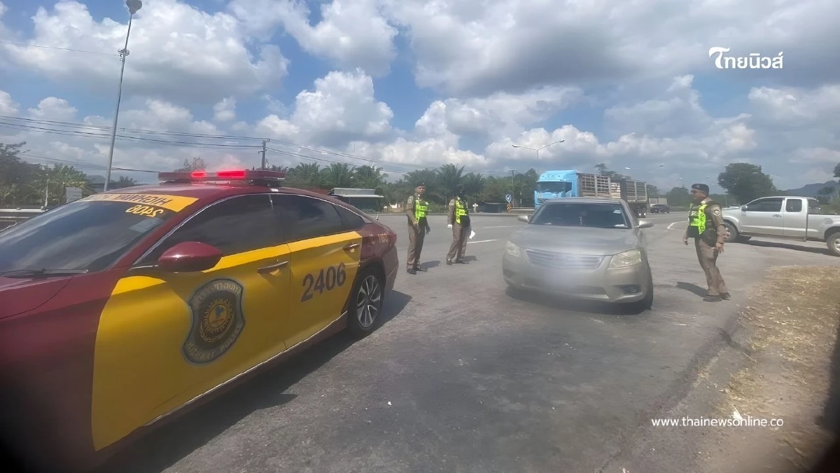 วางหมวกตำรวจไม่รอด! ทางหลวงชุมพรสกัดเก๋งเถื่อน สวมทะเบียนปลอม