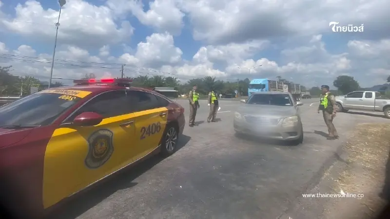 วางหมวกตำรวจไม่รอด! ทางหลวงชุมพรสกัดเก๋งเถื่อน สวมทะเบียนปลอม
