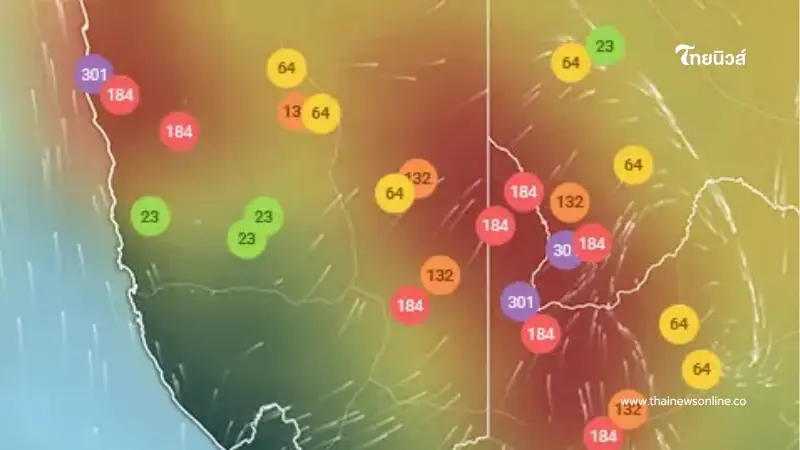 สภาพอากาศวันนี้ 2 เขต ค่าฝุ่นเกินมาตรฐาน ระดับสีแดง เช็กพื้นที่ควรระวัง