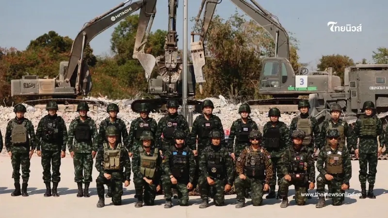 หน่วยทหารช่างเฉพาะกิจ ช.1 รื้อถอนสิ่งปลูกสร้าง ล้ำอธิปไตยฯ