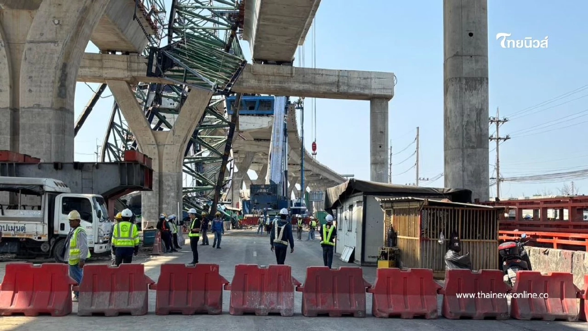 กรมทางหลวงเร่งเคลียร์พื้นที่ถนนพระราม 2 พร้อมระดมเครน 550 ตัน