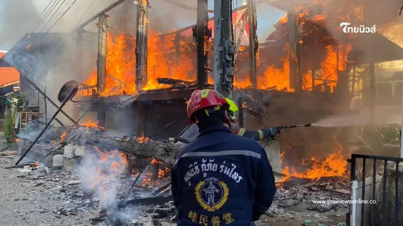 ไฟไหม้กุฏิไม้ 2 ชั้น วัดบัวแก้วศรัทธาธรรม คลองสามวา โชคดีไร้เจ็บ