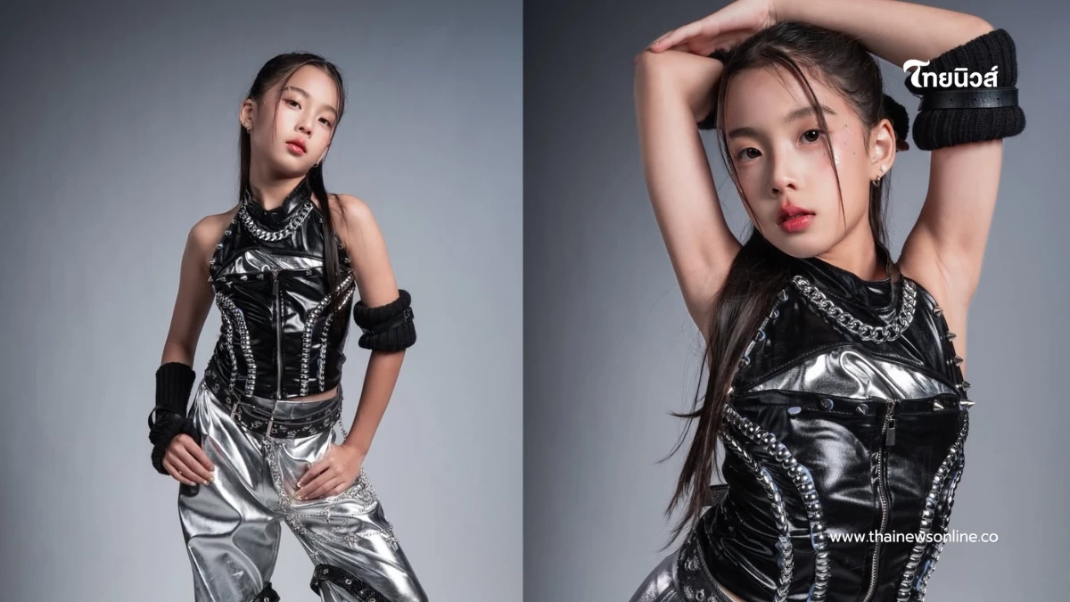 ลูกไม้หล่นไม่ไกลต้น ลูกสาวในวัย 10 ขวบ ลุคชุดหนังสวยเฉี่ยว