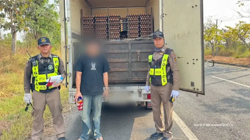 ทางหลวงอำนาจเจริญสกัดจับ! รถตู้ทึบลอบขนไข่ไก่ 22,500 ฟอง