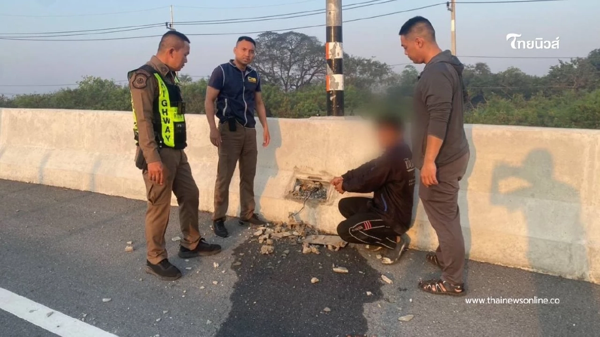 รวบหนุ่มวัย 21 ตัดสายไฟมอเตอร์เวย์ M81 กลางดึก ของกลางกว่า 100 เมตร