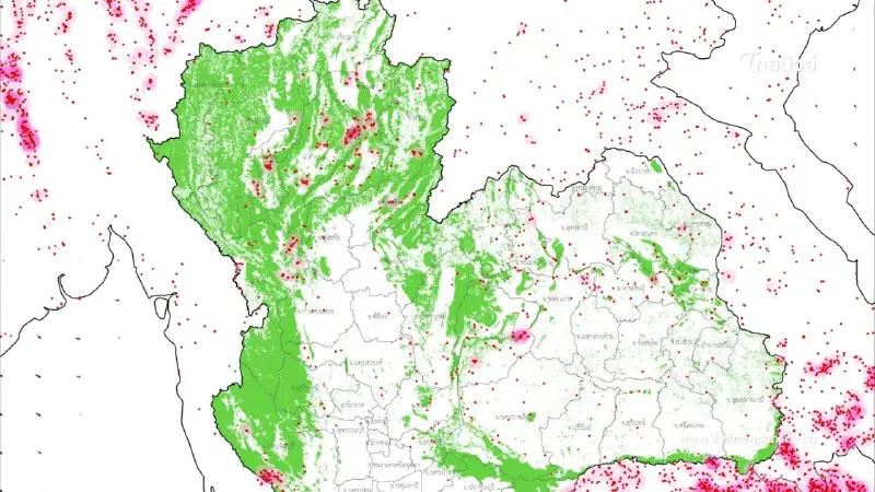 ประเทศไทยพบจุดความร้อน 931 จุด กัมพูชายังสูงสุดในภูมิภาค