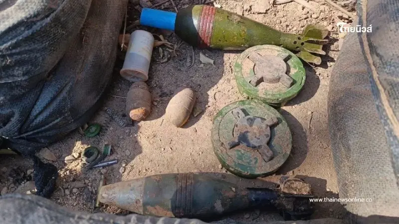 ศทช.เก็บกู้ทุ่นระเบิดพื้นที่ปราสาทตาควาย พบวัตถุระเบิด 7 รายการ
