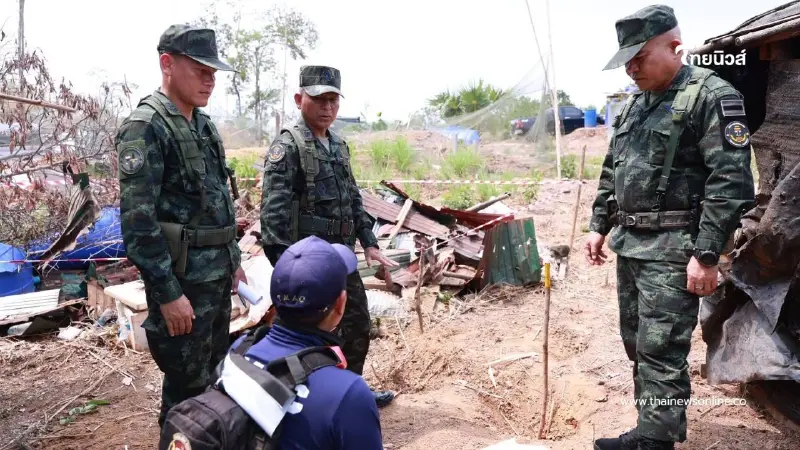 แม่ทัพภาคที่ 2 ลงพื้นที่ช่องระยี อำเภอกาบเชิง จังหวัดสุรินทร์