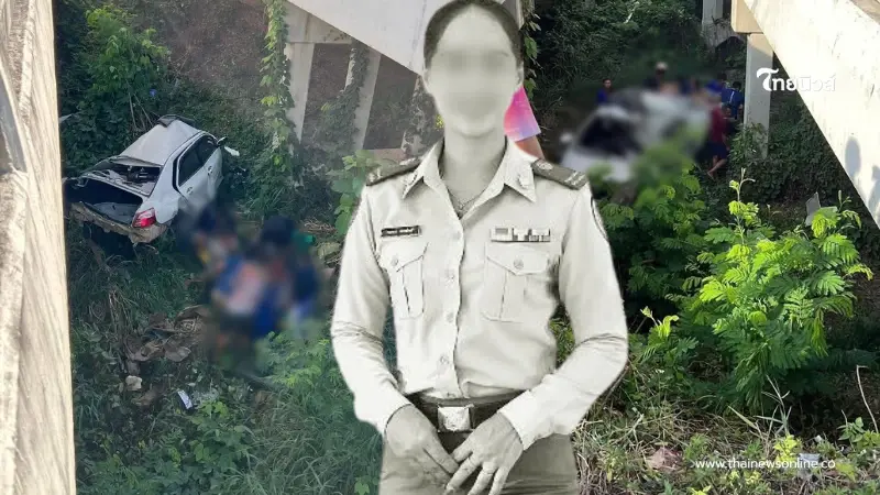 เศร้าใจ สาวขับเก๋งหลุดโค้งสะพานเจ็บสาหัส ก่อนไปดับที่รพ.