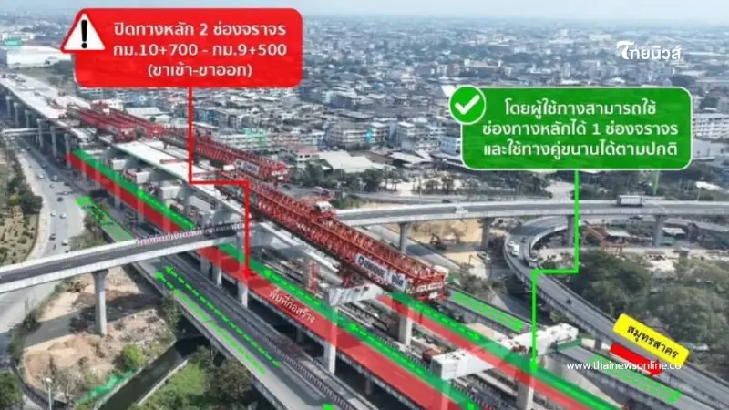 พระราม 2 เลี่ยงด่วน! กทพ. ปรับแผนปิดจราจรยาวถึงมิถุนายน