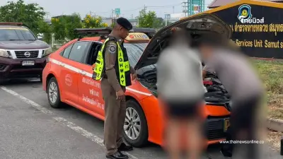 น้ำใจทางหลวงสมุทรสงคราม ช่วยแท็กซี่เครื่องพัง ส่งกลับบ้านปลอดภัย