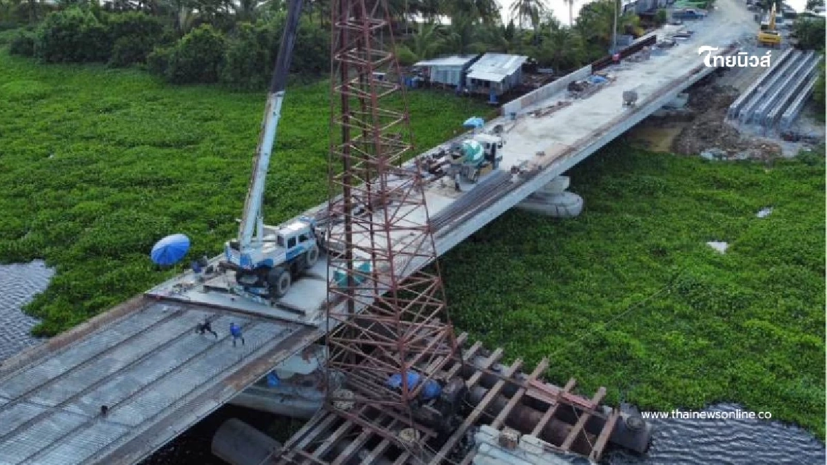 ใกล้ถึงฝั่งฝัน สะพานข้ามแม่น้ำปากพนังคืบหน้า 77% ย่อระยะทางส่งผู้ป่วย-ขนเกษตร