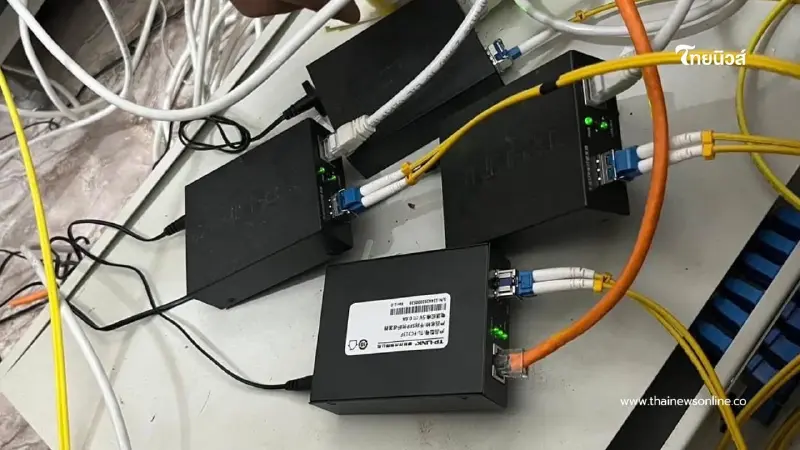 บุกทลายจุดส่งเน็ตข้ามแดน! พบดัดแปลงอุปกรณ์ส่งสัญญาณไปเมียนมา