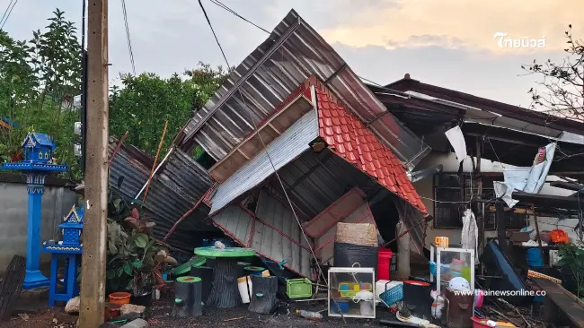 พายุฤดูร้อนถล่มอำเภอครบุรี บ้านเรือนเสียหายกว่า 20 หลัง