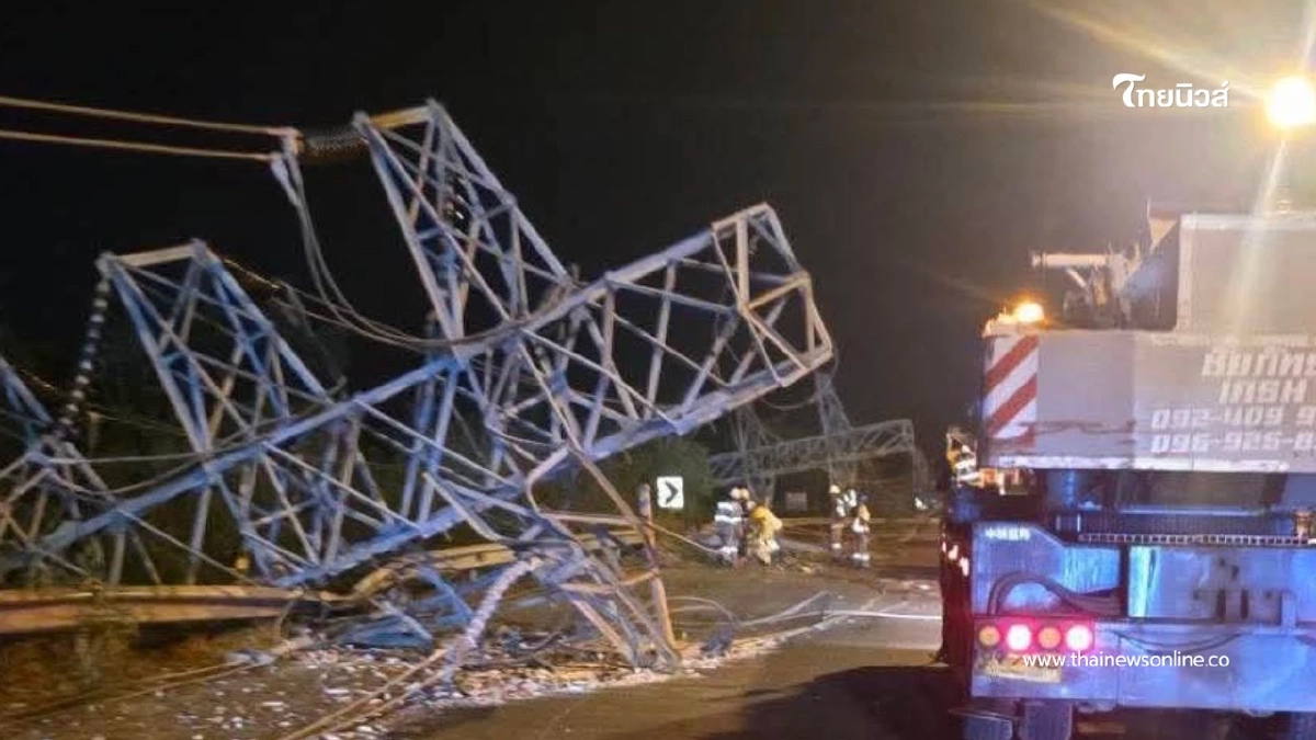 พายุถล่มกบินทร์บุรี! เสาไฟล้มระนาว ไฟดับนับพันครัวเรือน