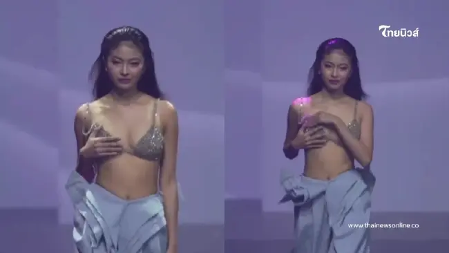 ชื่นชมทั้งโซเชียล นางแบบสาว แก้เกมเฉียบ หลังชุดพลาดกลางเวที